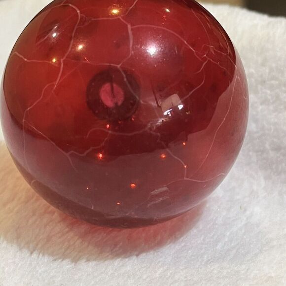 Vtg Unsilvered Red Shiny Brite Ornament 2 5/8" Ball War Era 1940s Translucent - Picture 5 of 8